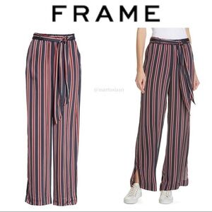 FRAME Stripe Side Slit Pull-On Pants